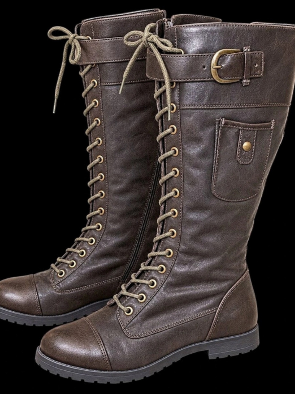Ruff Hewn Women's Brown Lace-Up Tall Boots